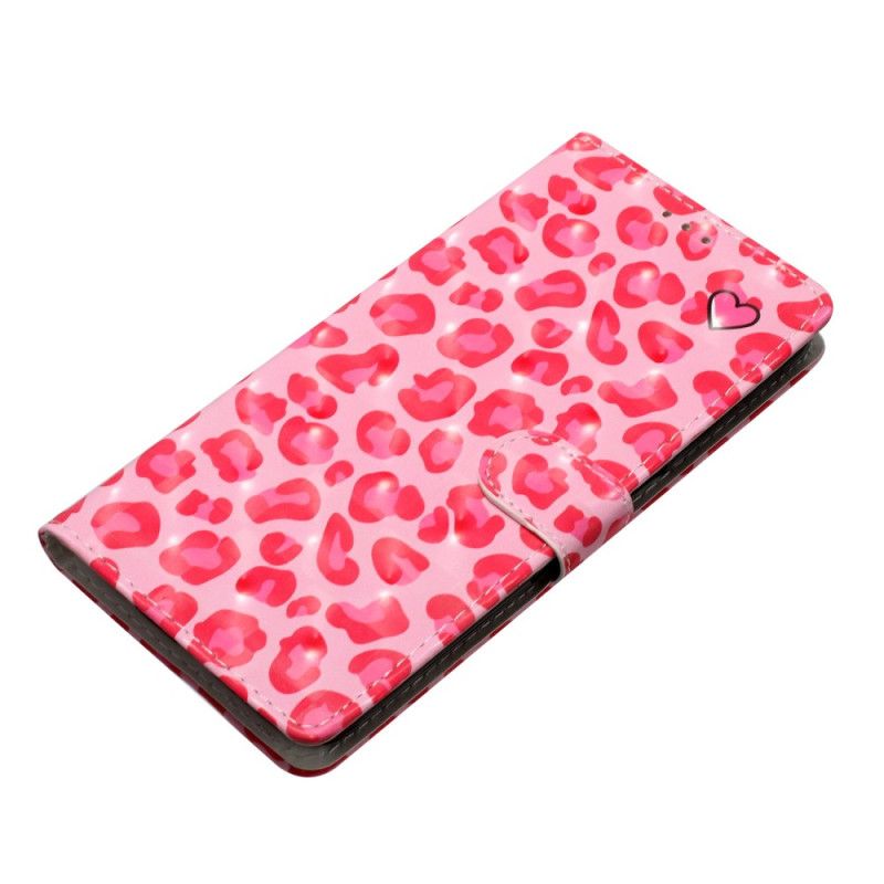 Leren Hoesje Voor Samsung Galaxy A16 5g Roze Luipaard