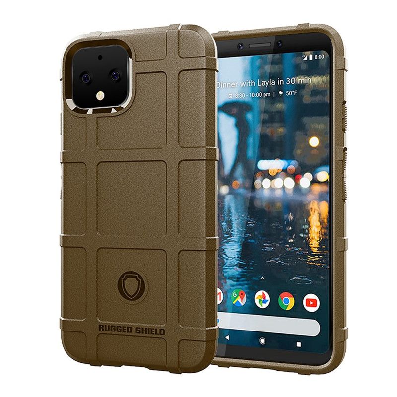 Hoesje voor Google Pixel 4 Grijs Zwart Robuust Schild