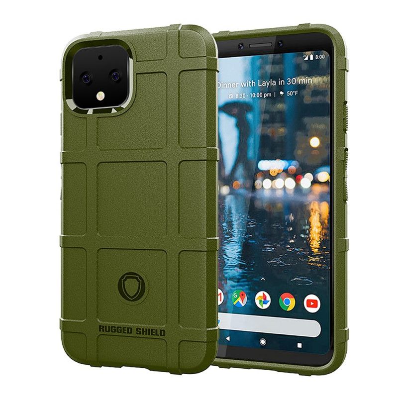 Hoesje voor Google Pixel 4 Grijs Zwart Robuust Schild