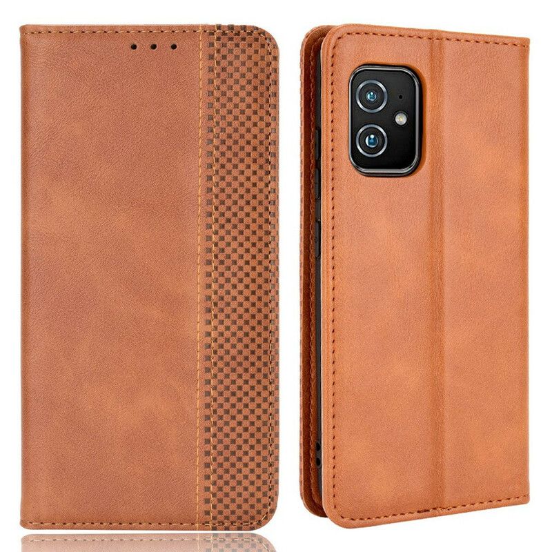 Folio-hoesje Asus Zenfone 8 Gestileerd Vintage Leereffect