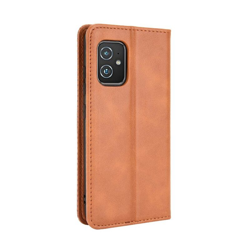 Folio-hoesje Asus Zenfone 8 Gestileerd Vintage Leereffect