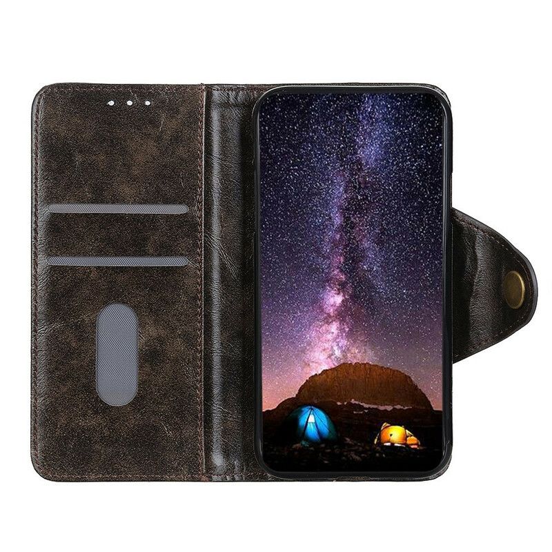 Leren Hoesje Asus Zenfone 8 Kunstleer Patentknoop Bescherming Hoesje