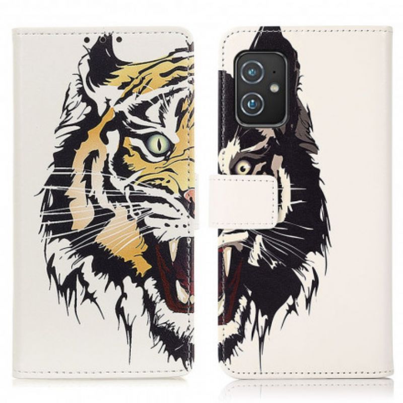 Leren Hoesje Voor Asus Zenfone 8 Fierce Tiger