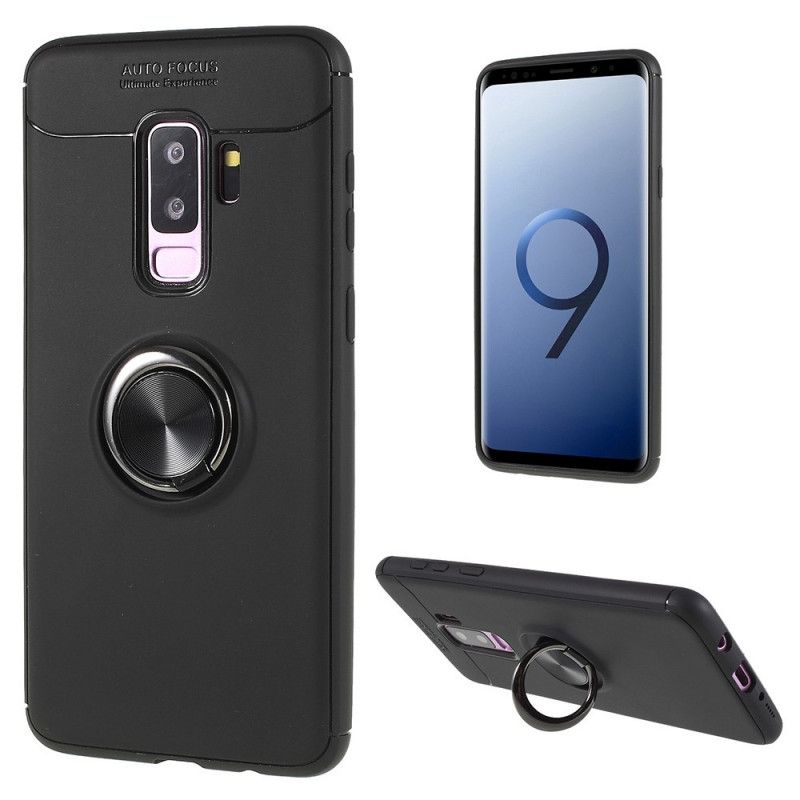 Case Hoesje Samsung Galaxy S9 Plus Roségoud Zwart Telefoonhoesje Magnetische Steunring