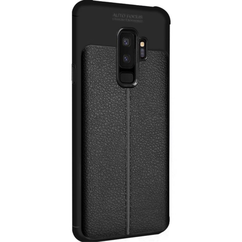 Cover Hoesje Samsung Galaxy S9 Plus Donkerblauw Zwart Telefoonhoesje Imak Kunstleer Stiksels