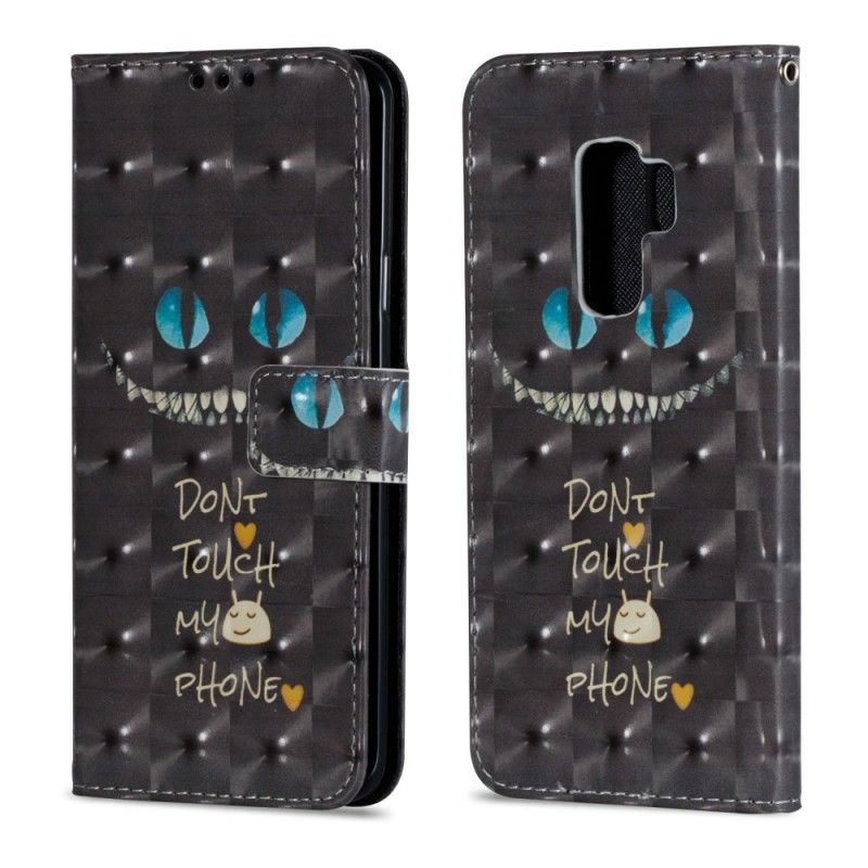 Flip Case Leren Samsung Galaxy S9 Plus Kwaadaardige Kat