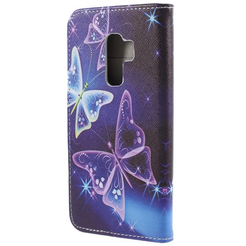 Flip Case Leren Samsung Galaxy S9 Plus Vlinders