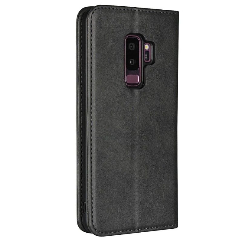 Folio-hoesje Samsung Galaxy S9 Plus Donkerblauw Zwart Imitatieleer Stiksel