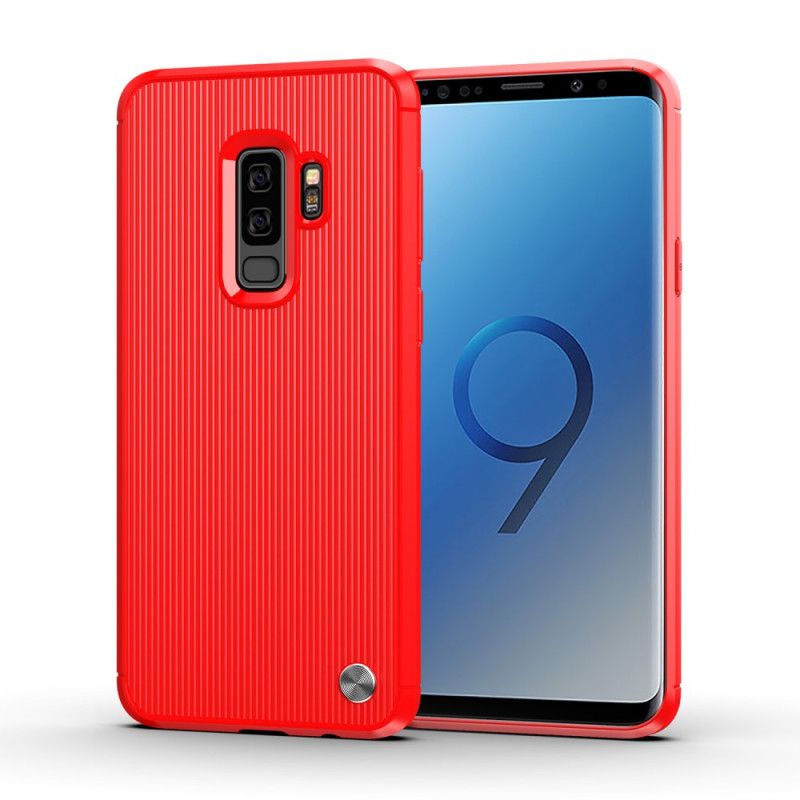 Hoesje Samsung Galaxy S9 Plus Rood Zwart Fijne Structuur