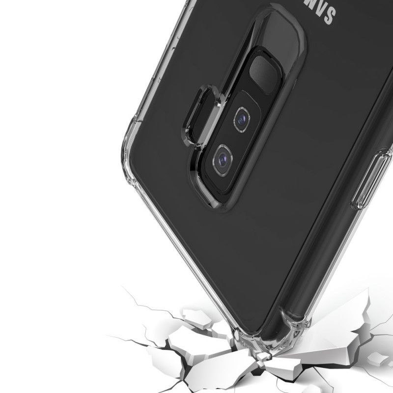 Hoesje Samsung Galaxy S9 Plus Transparant Zwart Transparante Leeu Beschermkussens