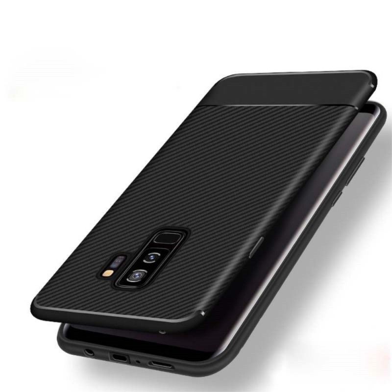 Hoesje voor Samsung Galaxy S9 Plus Flexibele Koolstofvezelstructuur