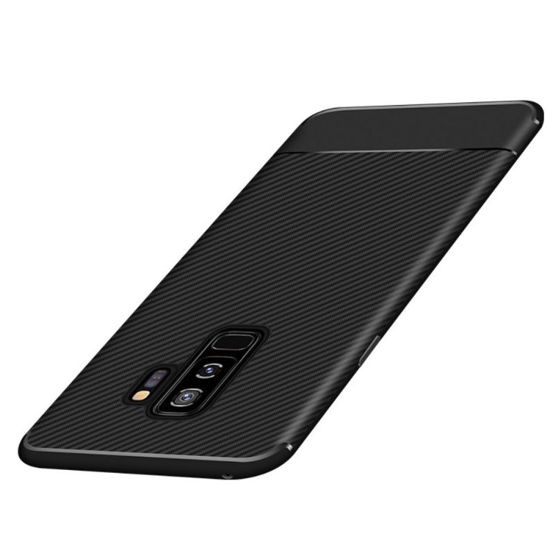 Hoesje voor Samsung Galaxy S9 Plus Flexibele Koolstofvezelstructuur