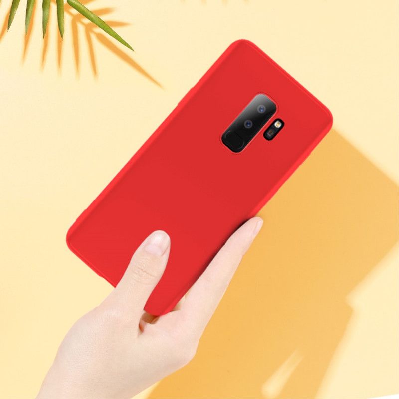 Hoesje voor Samsung Galaxy S9 Plus Rood Zwart X-Level Vloeibare Siliconen