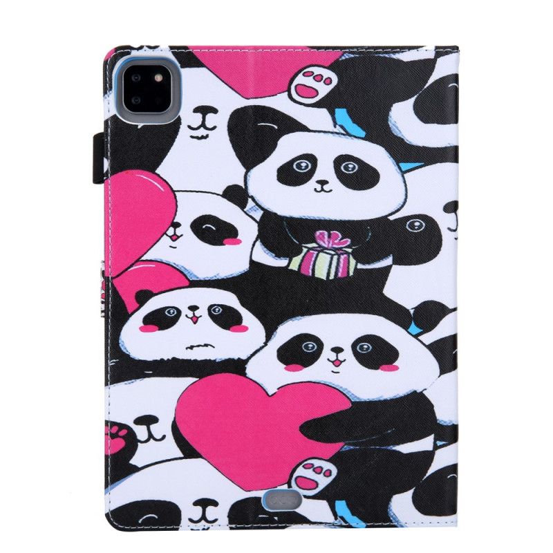 Cover Folio-hoesje iPad Pro 11" (2018) (2020) Wit Zwart Telefoonhoesje Afdruk Van De Panda-Serie