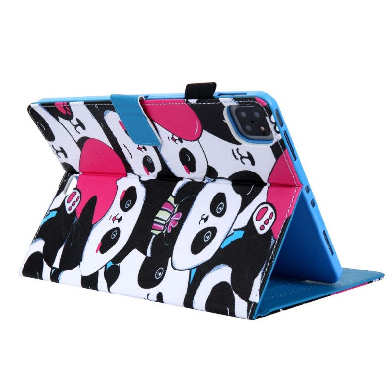 Cover Folio-hoesje iPad Pro 11" (2018) (2020) Wit Zwart Telefoonhoesje Afdruk Van De Panda-Serie