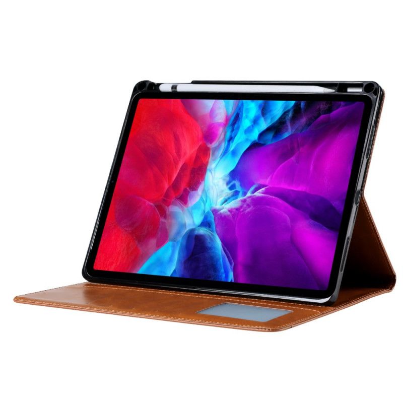 Etui iPad Pro 11" (2018) (2020) Bruin Zwart Geabsorbeerde Lederen Potloodhouder