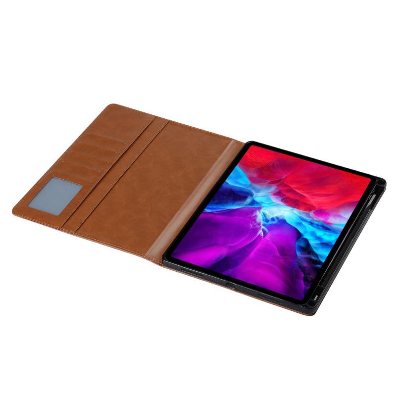 Etui iPad Pro 11" (2018) (2020) Bruin Zwart Geabsorbeerde Lederen Potloodhouder