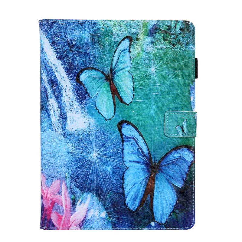 Flip Case Leren iPad Pro 11" (2018) (2020) Lichtblauw Zwart Vlinder Serie Print