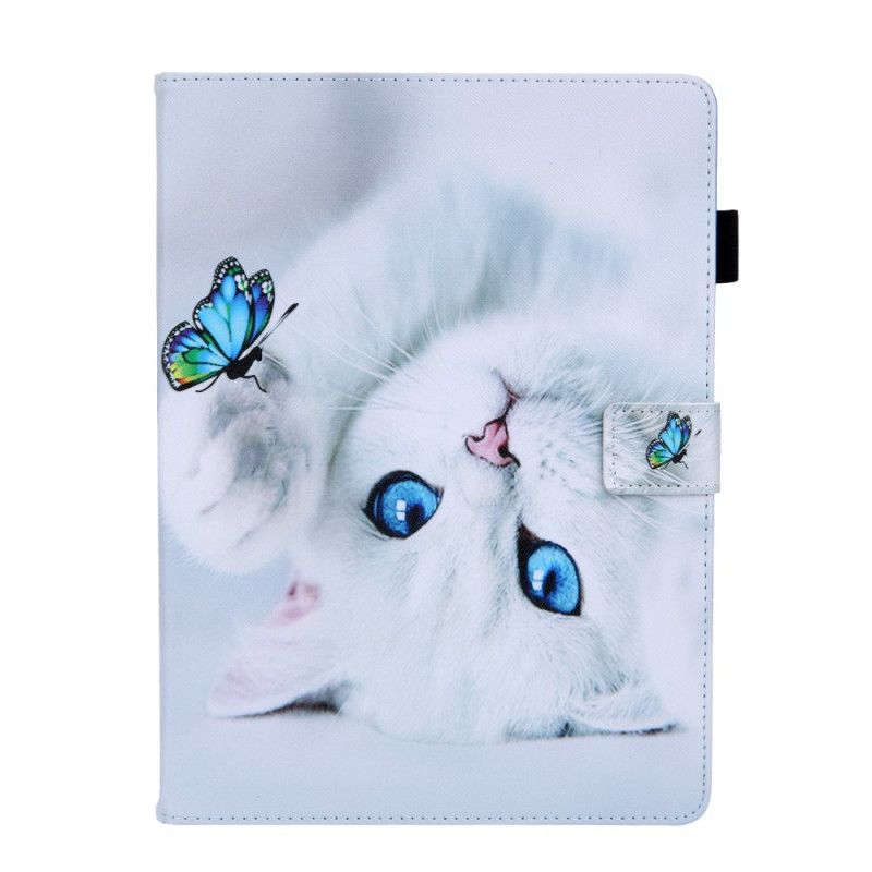 Leren Hoesje iPad Pro 11" (2018) (2020) Grijs Wit Telefoonhoesje Seriële Afdruk Van De Kat