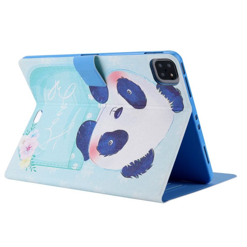 Leren Hoesje iPad Pro 11" (2018) (2020) Lichtblauw Patroon Panda-Serie