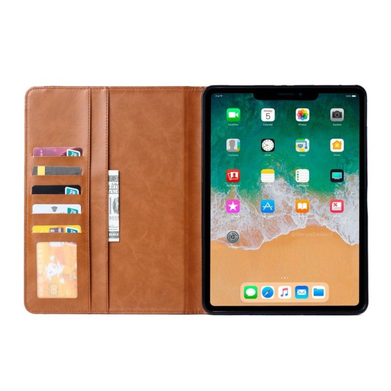 Leren Hoesje voor iPad Pro 11" (2018) (2020) Bruin Documenthouder Met Leereffect