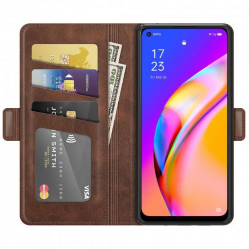 Flip Case Leren Oppo A94 5g Dubbele Klep