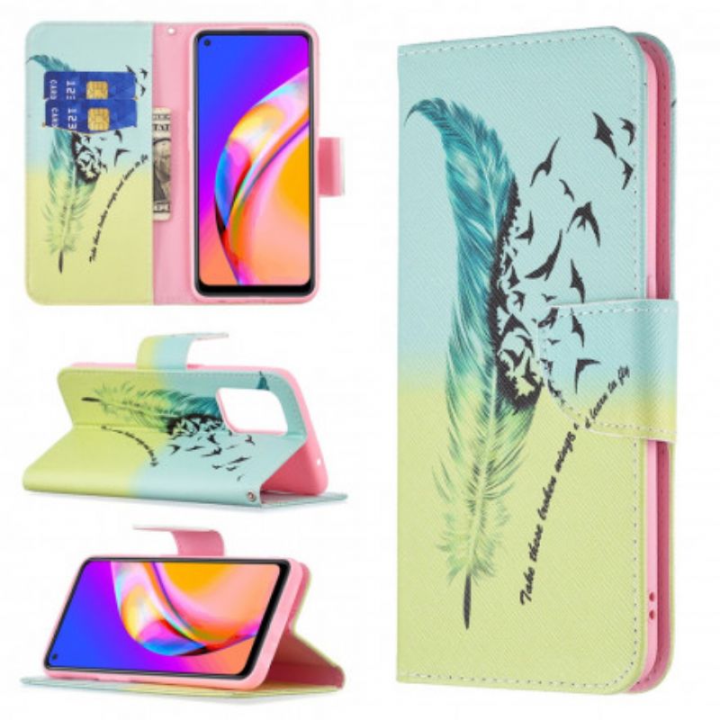 Flip Case Leren Oppo A94 5g Leer Vliegen