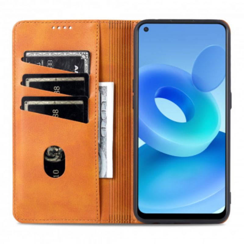 Folio-hoesje Oppo A94 5g Azns Lederen Stijl