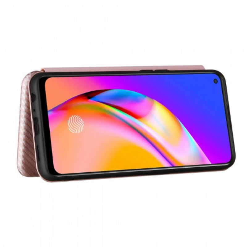 Folio-hoesje Voor Oppo A94 5g Gekleurde Carbon Siliconen