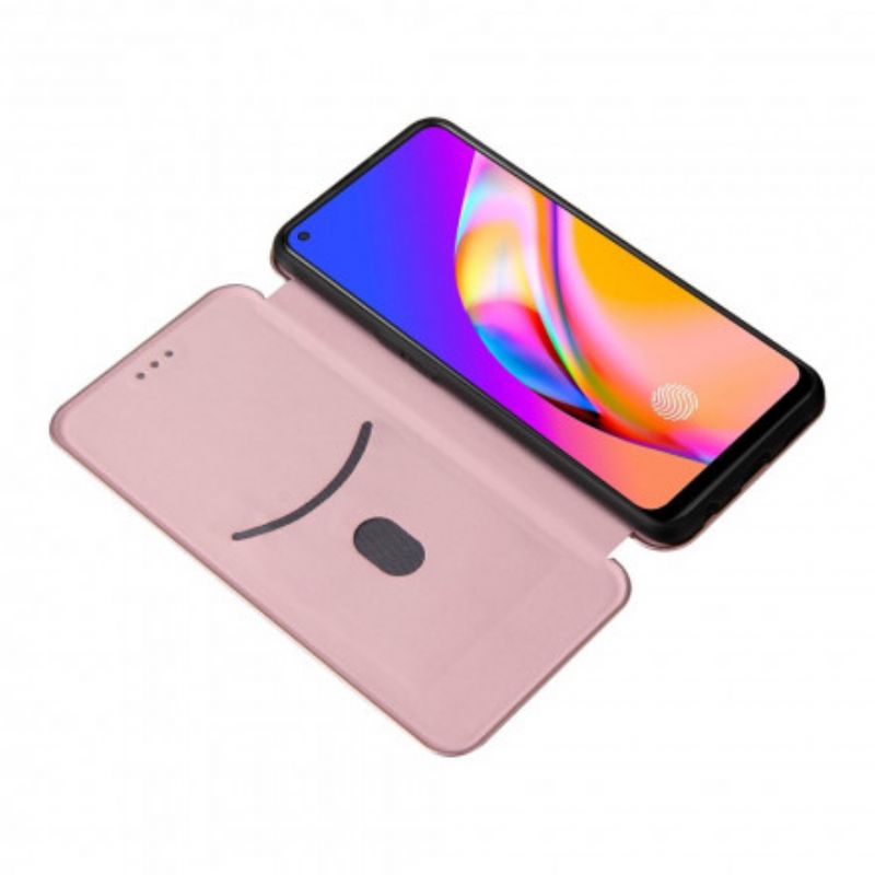 Folio-hoesje Voor Oppo A94 5g Gekleurde Carbon Siliconen