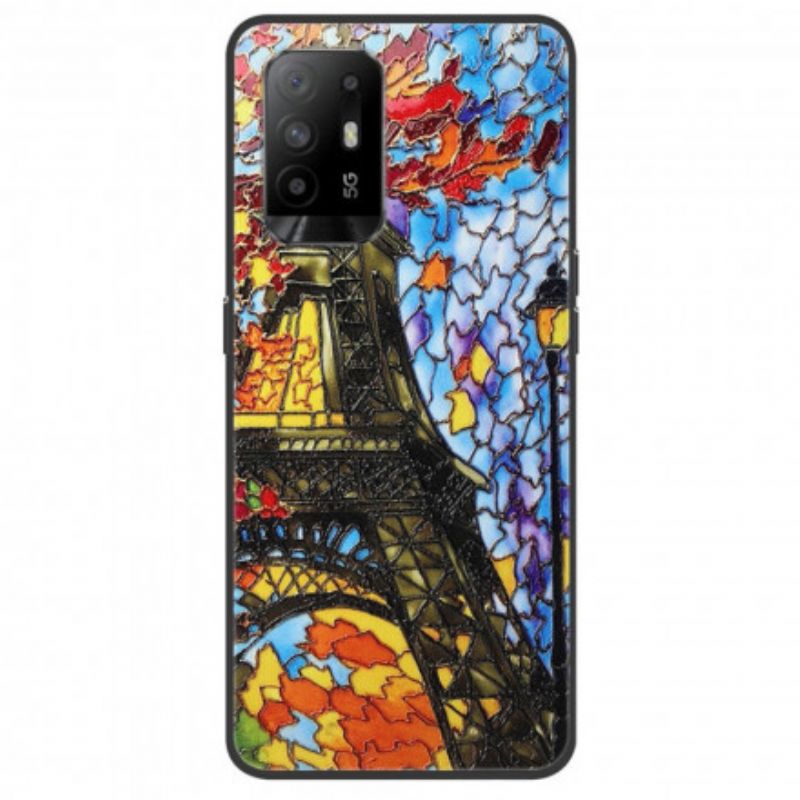 Hoesje Oppo A94 5g Eiffeltoren Ontwerp Bescherming Hoesje