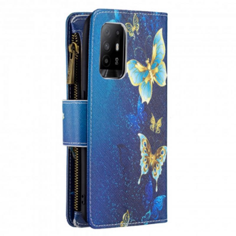 Leren Hoesje Oppo A94 5g Vlinderzak Met Rits Bescherming Hoesje