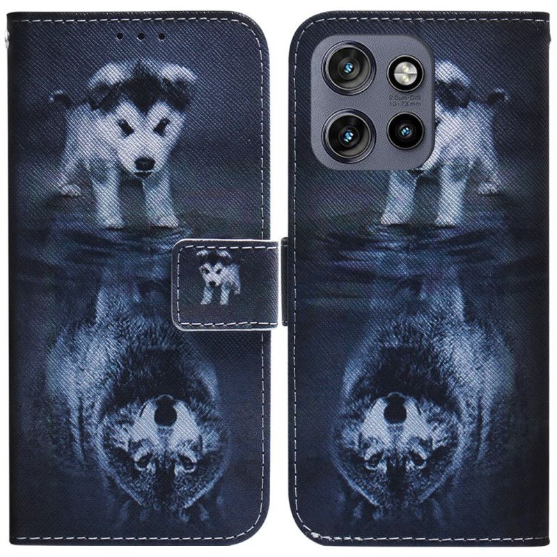 Flip Case Leren Motorola Edge 50 Neo Puppydroom