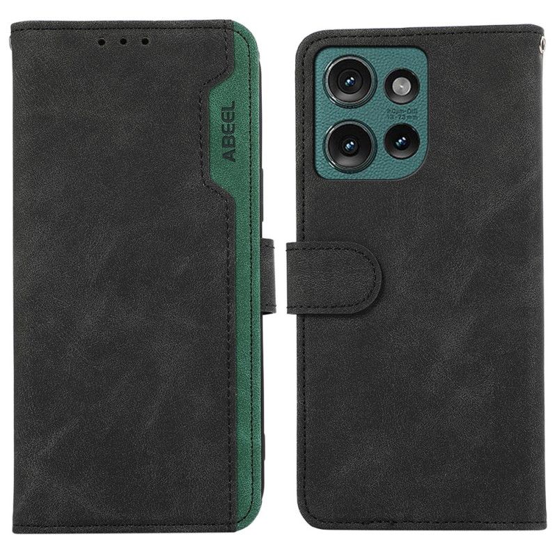 Flip Case Leren Motorola Edge 50 Neo Tweekleurig Abeel