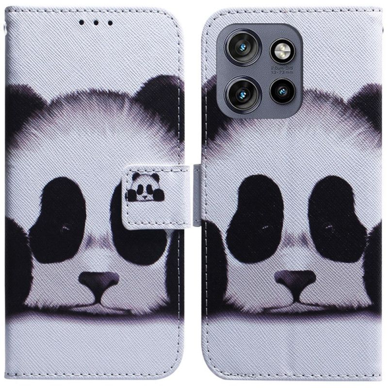 Leren Hoesje Motorola Edge 50 Neo Panda Bescherming Hoesje