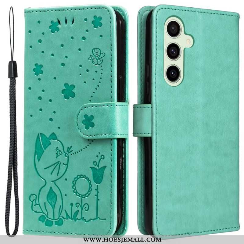 Flip Case Leren Samsung Galaxy S24 Fe Kat En Bij