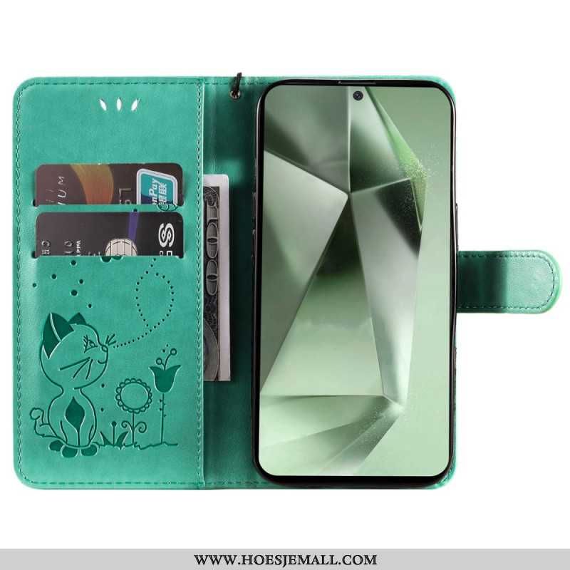 Flip Case Leren Samsung Galaxy S24 Fe Kat En Bij