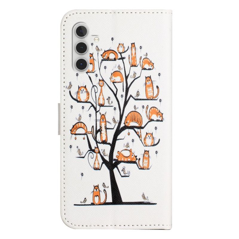 Flip Case Leren Samsung Galaxy S24 Fe Katten Aan De Sleutelboom