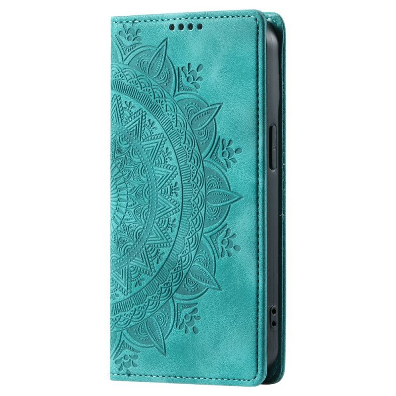 Folio-hoesje Samsung Galaxy S24 Fe Mandala Suède-effect Bescherming Hoesje