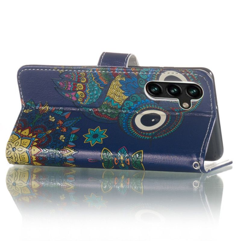 Folio-hoesje Samsung Galaxy S24 Fe Telefoonhoesje Blauwe Uil