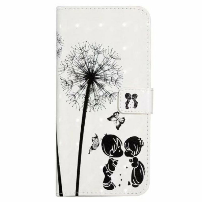 Leren Hoesje Samsung Galaxy S24 Fe Kinderen En Paardenbloemen