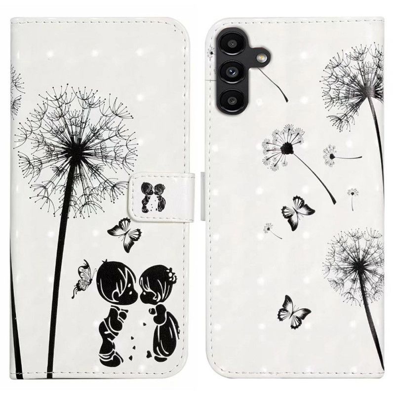 Leren Hoesje Samsung Galaxy S24 Fe Kinderen En Paardenbloemen