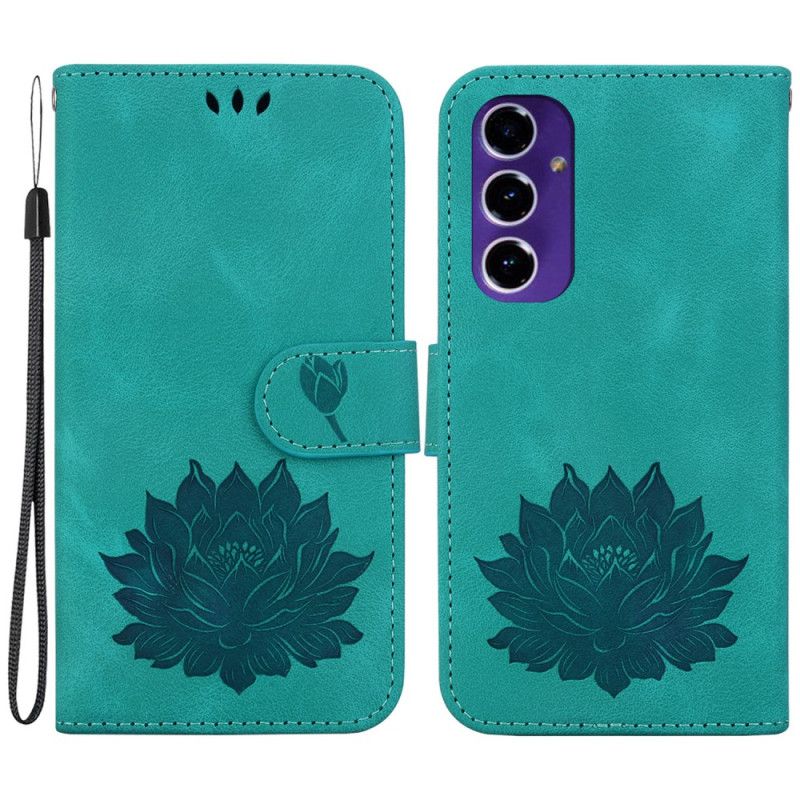 Leren Hoesje Samsung Galaxy S24 Fe Lotusbloem Bescherming Hoesje