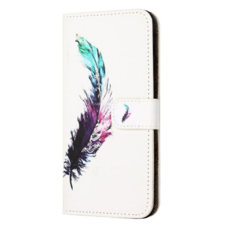 Leren Hoesje Samsung Galaxy S24 Fe Veer Met Bandje Bescherming Hoesje