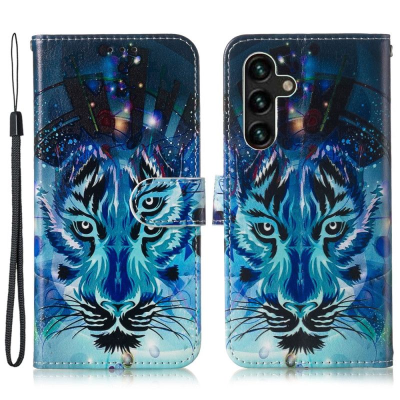 Leren Hoesje Samsung Galaxy S24 Fe Wolfprint Band Bescherming Hoesje