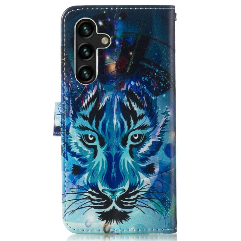 Leren Hoesje Samsung Galaxy S24 Fe Wolfprint Band Bescherming Hoesje