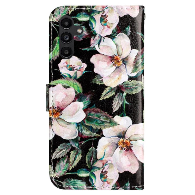 Leren Hoesje Voor Samsung Galaxy S24 Fe Band Magnolia's