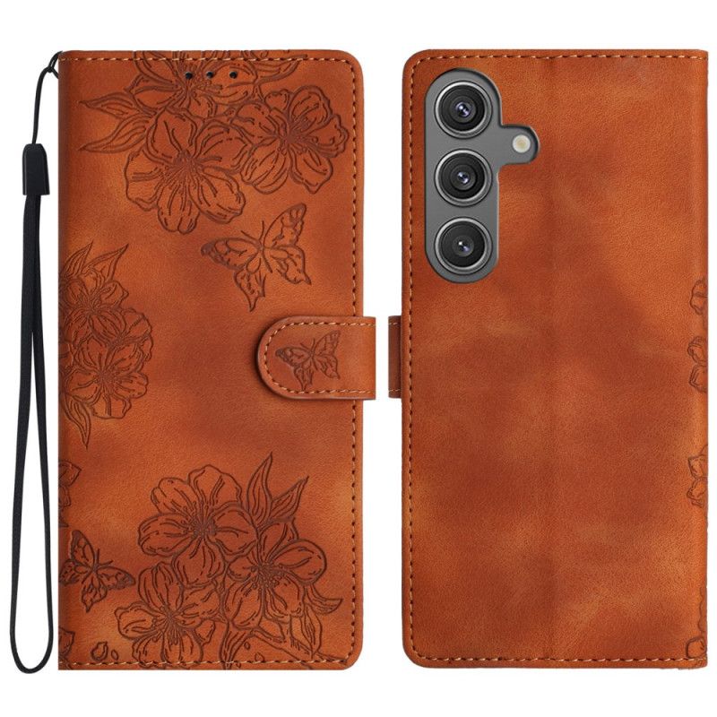 Leren Hoesje Voor Samsung Galaxy S24 Fe Floralie