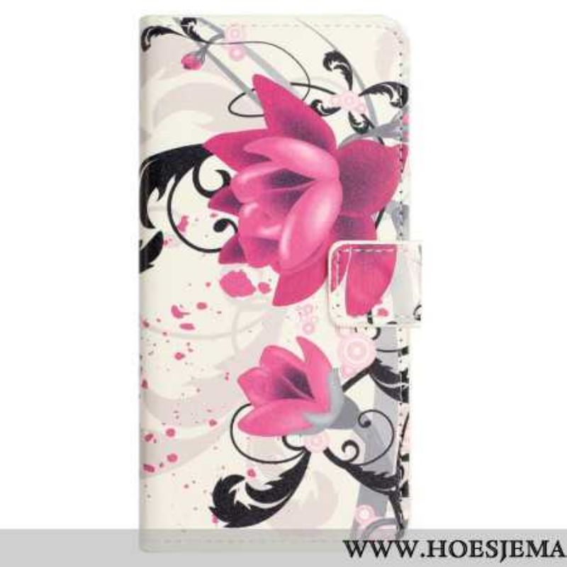 Leren Hoesje Voor Samsung Galaxy S24 Fe Lotus