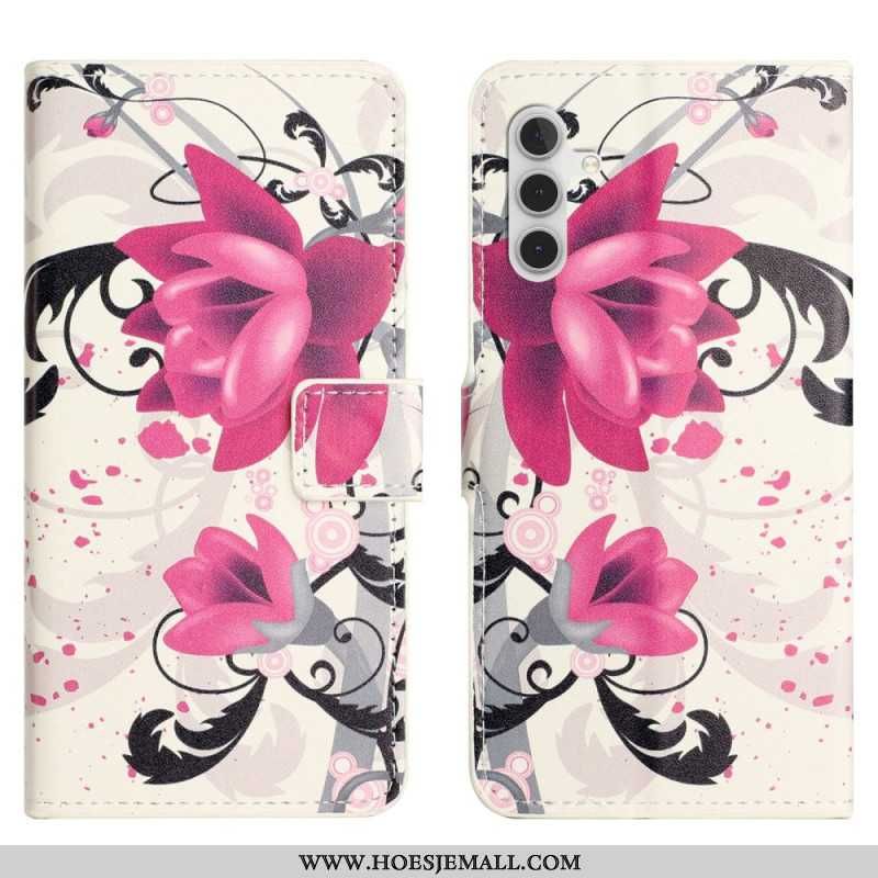 Leren Hoesje Voor Samsung Galaxy S24 Fe Lotus